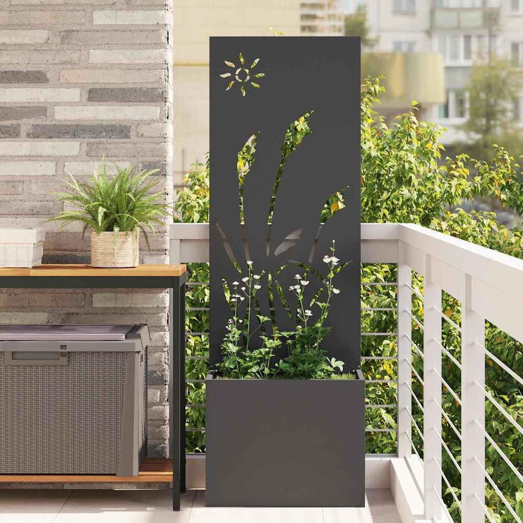 vidaXL Wandbild Garten Sichtschutz-Leinwand Schwarz 50 x 32 x 150 cm, (1 St)