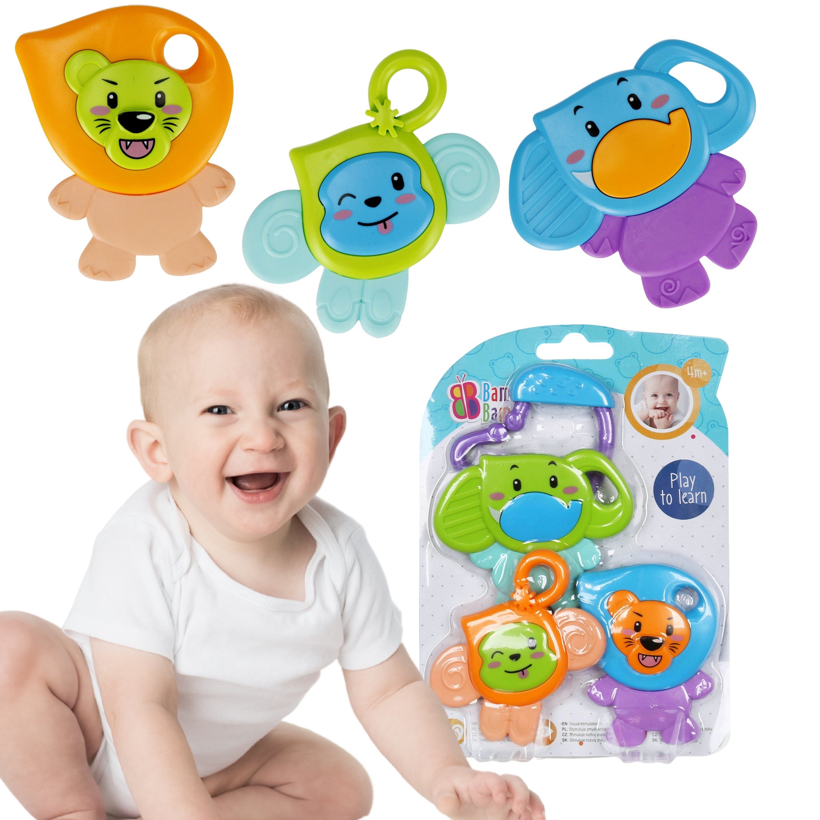 Rasselball Bam Bam 4-in-1 Safari-Rassel-Set 4m+