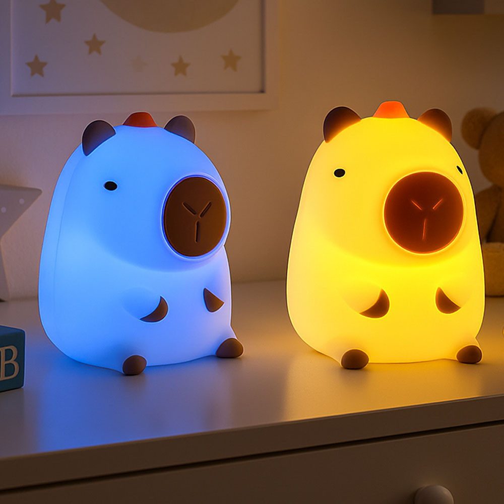 GLOBO LIGHTING LED Nachttischlampe, LED-Leuchtmittel fest verbaut, Warmweiß, Tischleuchte Nachttischlampe Kinderlampe Akku RGB Touchdimmer LED 2x
