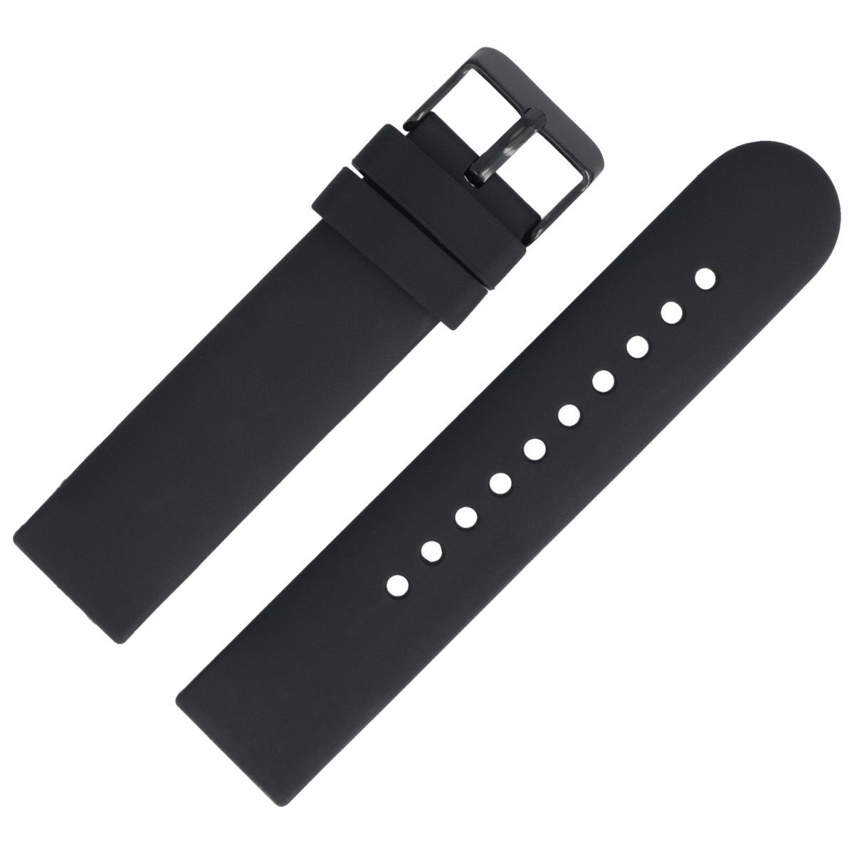 MARBURGER Uhrenarmband 20mm Silikon Fitness Smartwatch XS Extra Kurz Schwarz