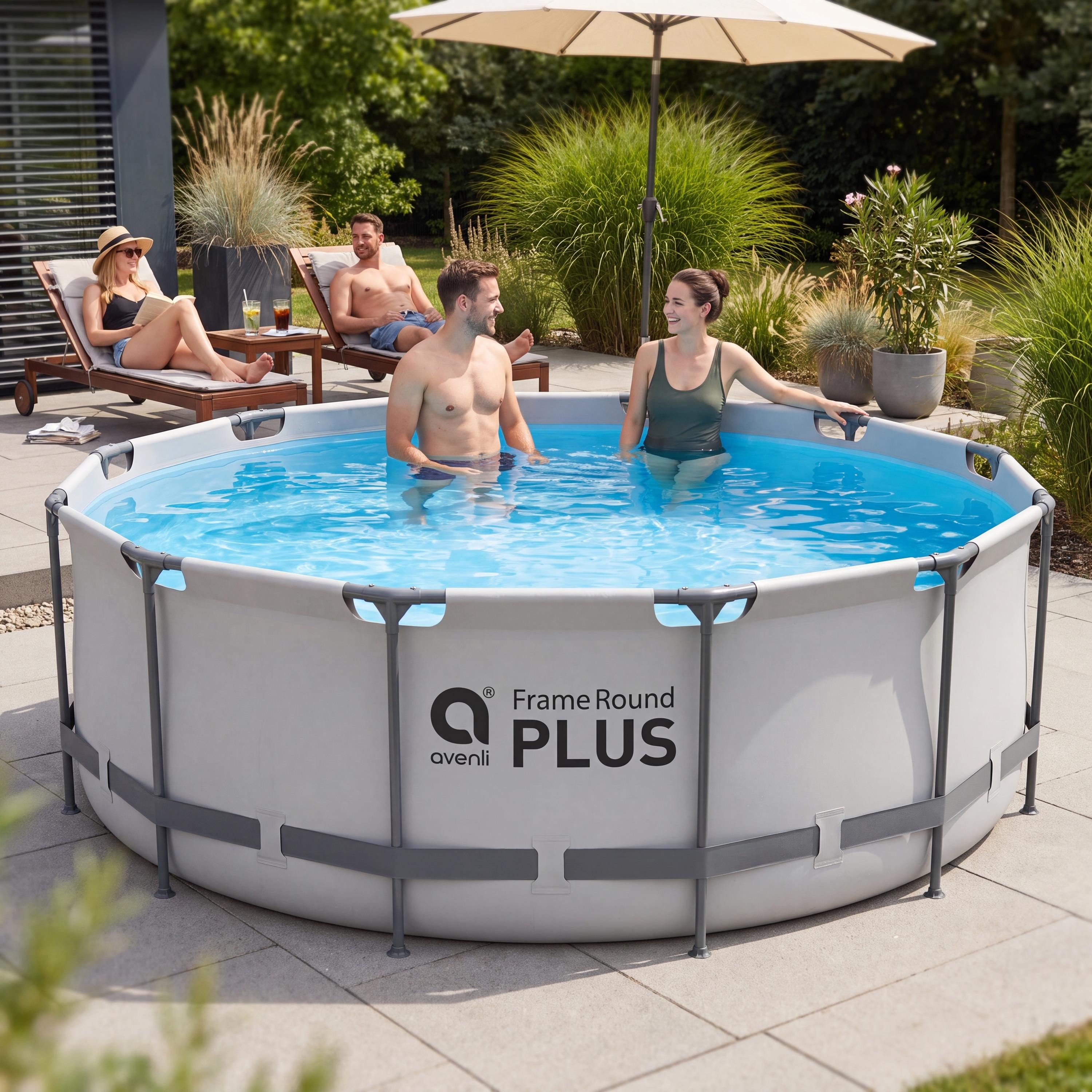 Avenli Framepool Frame Plus Pool 366x100 cm, Aufstellpool (Stahlrahmenpool, ohne Zubehör), Auch als Ersatzpool geeignet