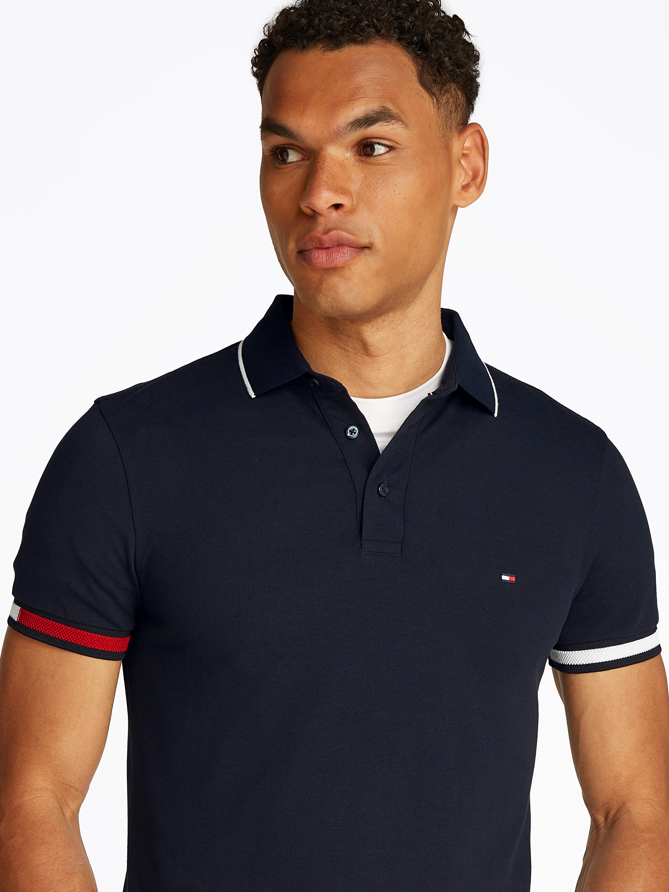 Tommy Hilfiger Poloshirt FLAG CUFF SLIM FIT POLO günstig online kaufen
