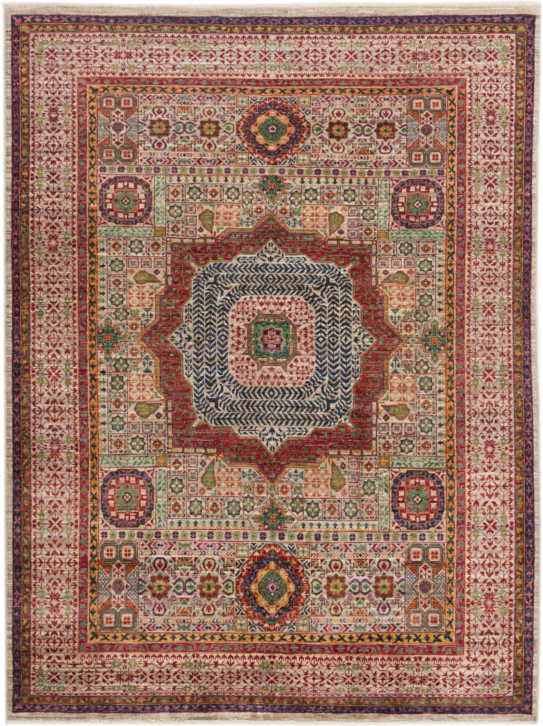 Nain Trading Orientteppich Mamluk 155x204 Handgeknüpfter Orientteppich, rechteckig, Höhe: 10 mm