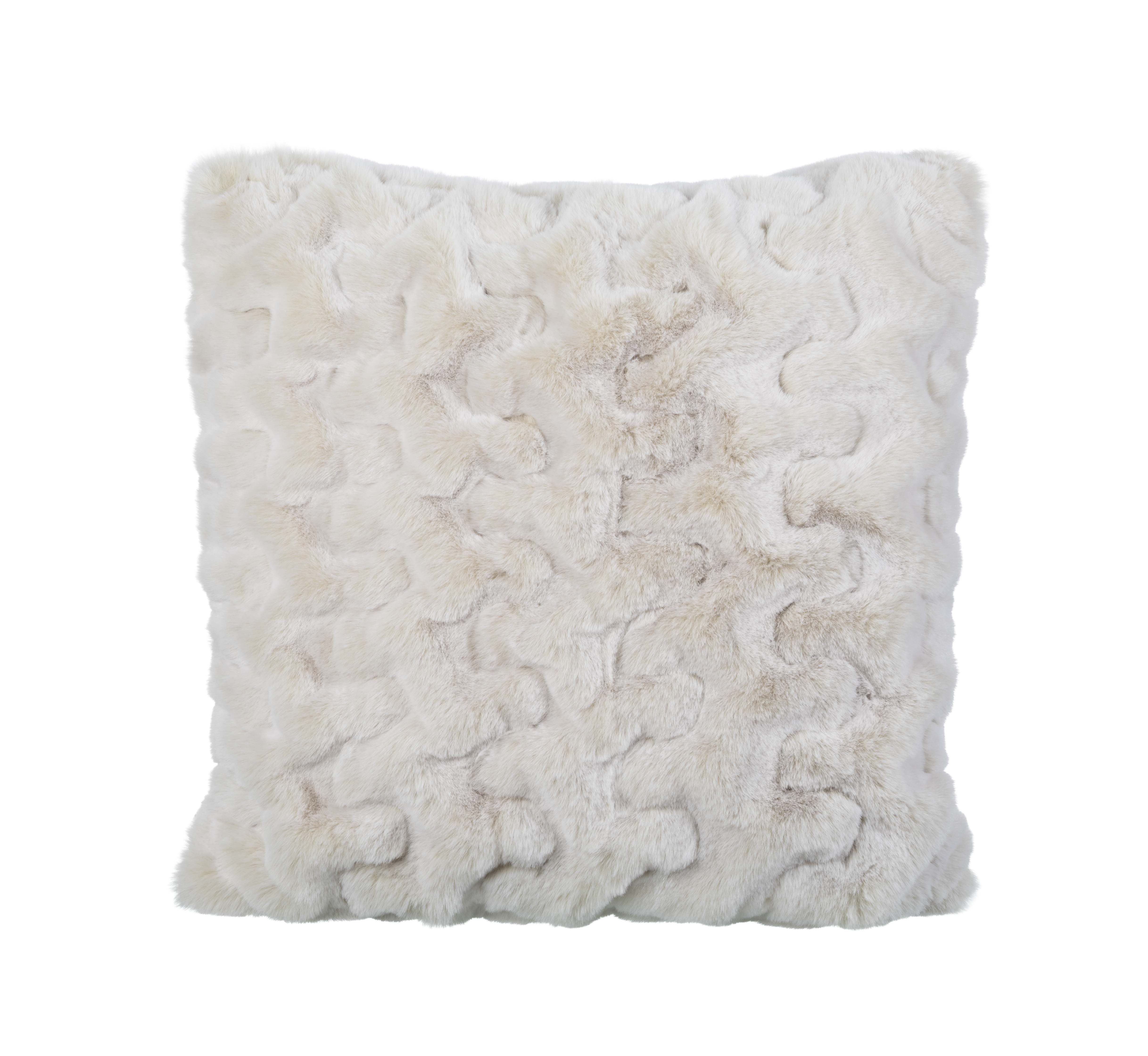 PICHLER Kissenhülle Faux fur winterlich Kissenhülle 2er Set 50 x 50 cm LIO Rechteck champ, (2 Stück), Kissenbezug für Dekokissen Zierkissen Kissenhülle