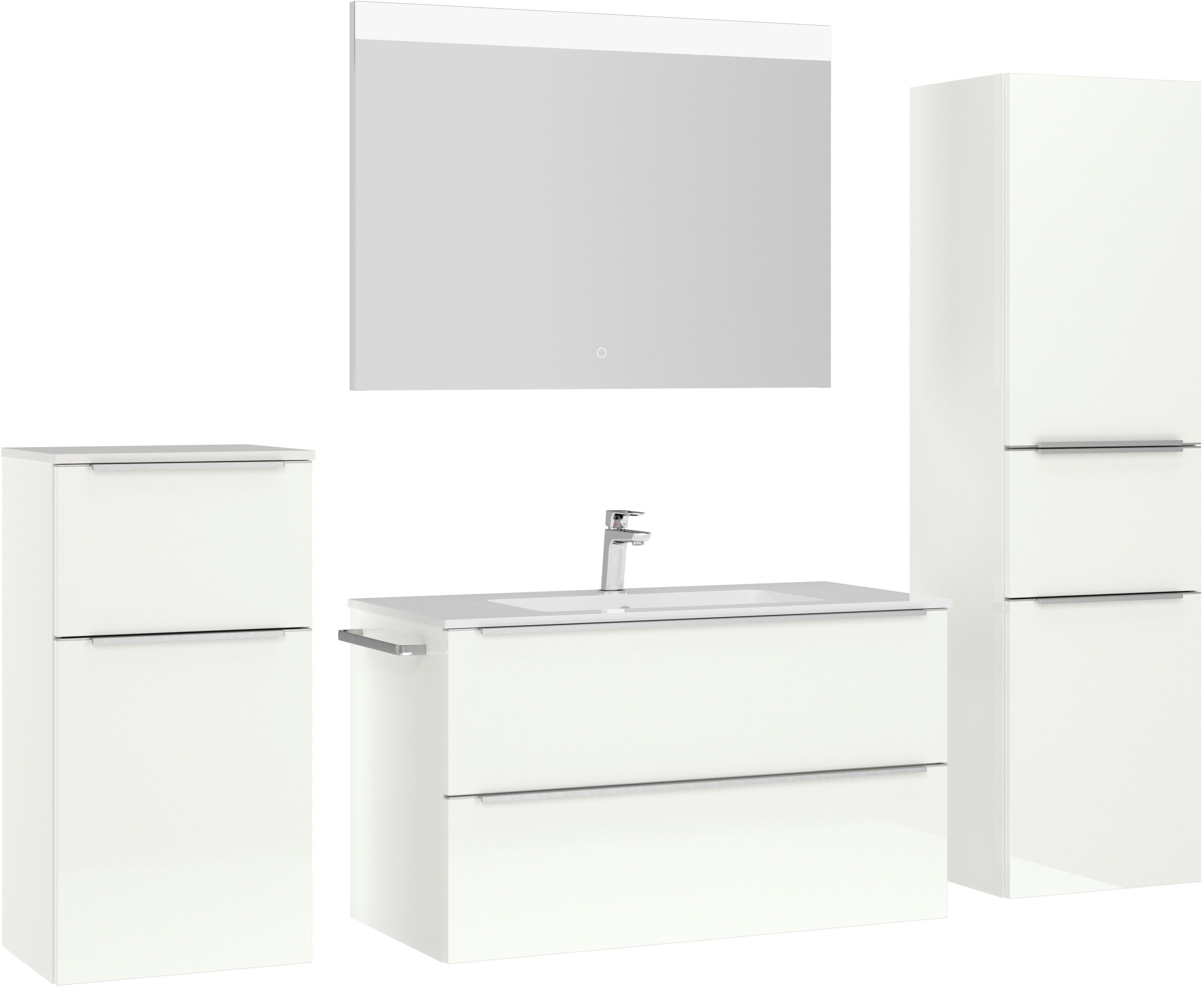 nobilia® Badmöbel-Set Levere, (4-St., vormontiert, mit günstig online kaufen