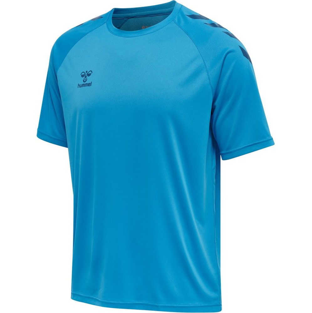 hummel T-Shirt hmlCORE XK Core Poly (Interlock-Stoff) Kurzarm blau Herren