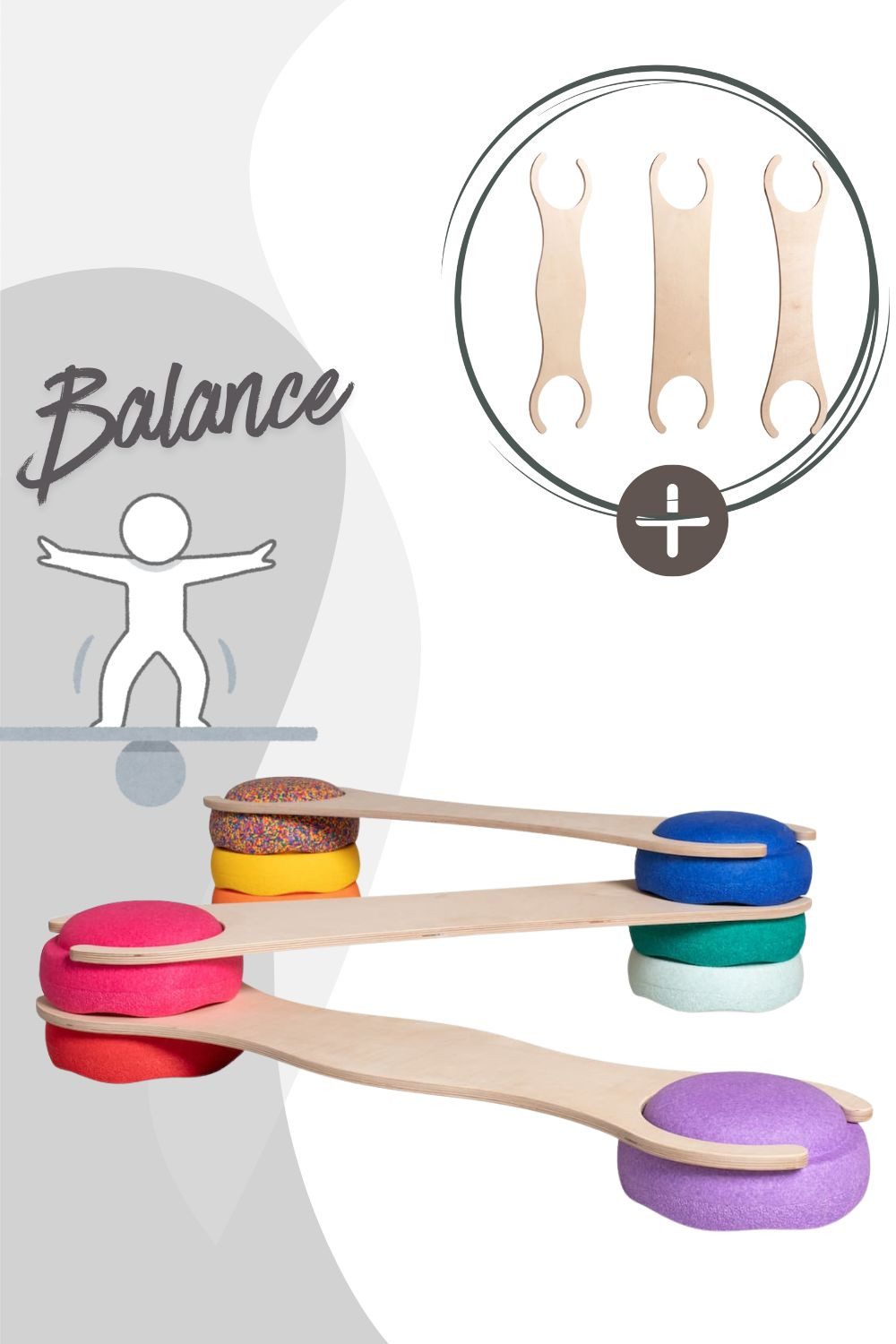 tiSsi® Spielcenter Balance Board Set für Stapelsteine