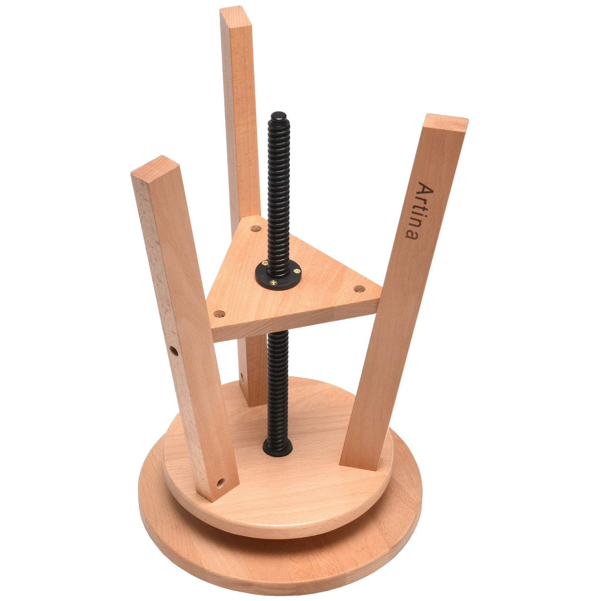 Artina Hocker Malhocker Arles Ø 30 cm Drehhocker Buchen-Holz, Ø30cm, höhenverstellbar 48-66cm – Künstlerhocker rund 360 Grad drehbar – Bild 3 von 5