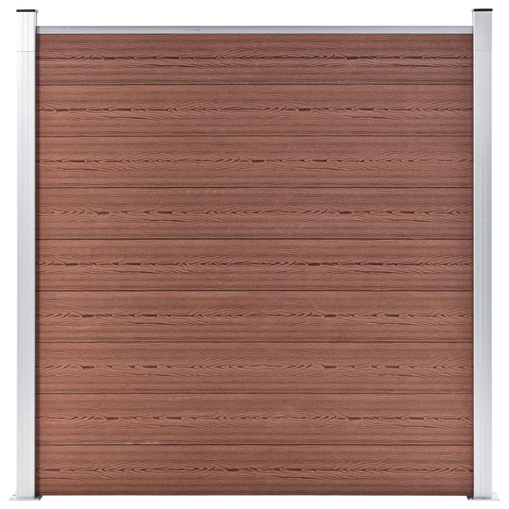vidaXL Gartenzaun WPC Zaun-Set 3 Quadrate + 1 Schräge 619x186 cm Braun, (1-St)