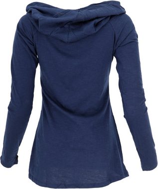 Guru-Shop Longsleeve Hoody Boho chic, Langarmshirt mit Schalkragen -.. alternative Bekleidung