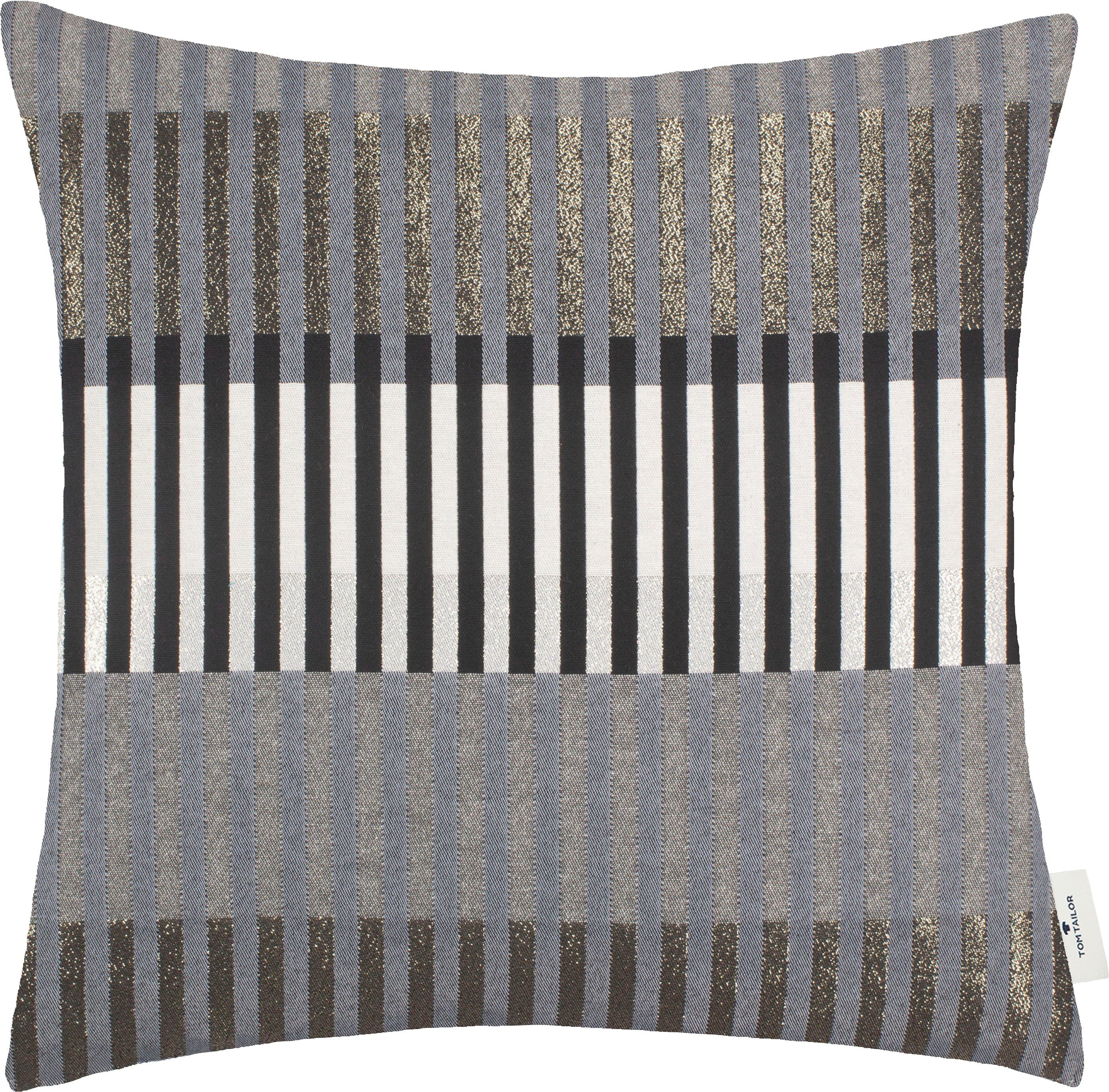 TOM TAILOR HOME Dekokissen Glamour Stripe, mit metallischen Effektgarnen, Подушкиhülle ohne Füllung, 1 Stück