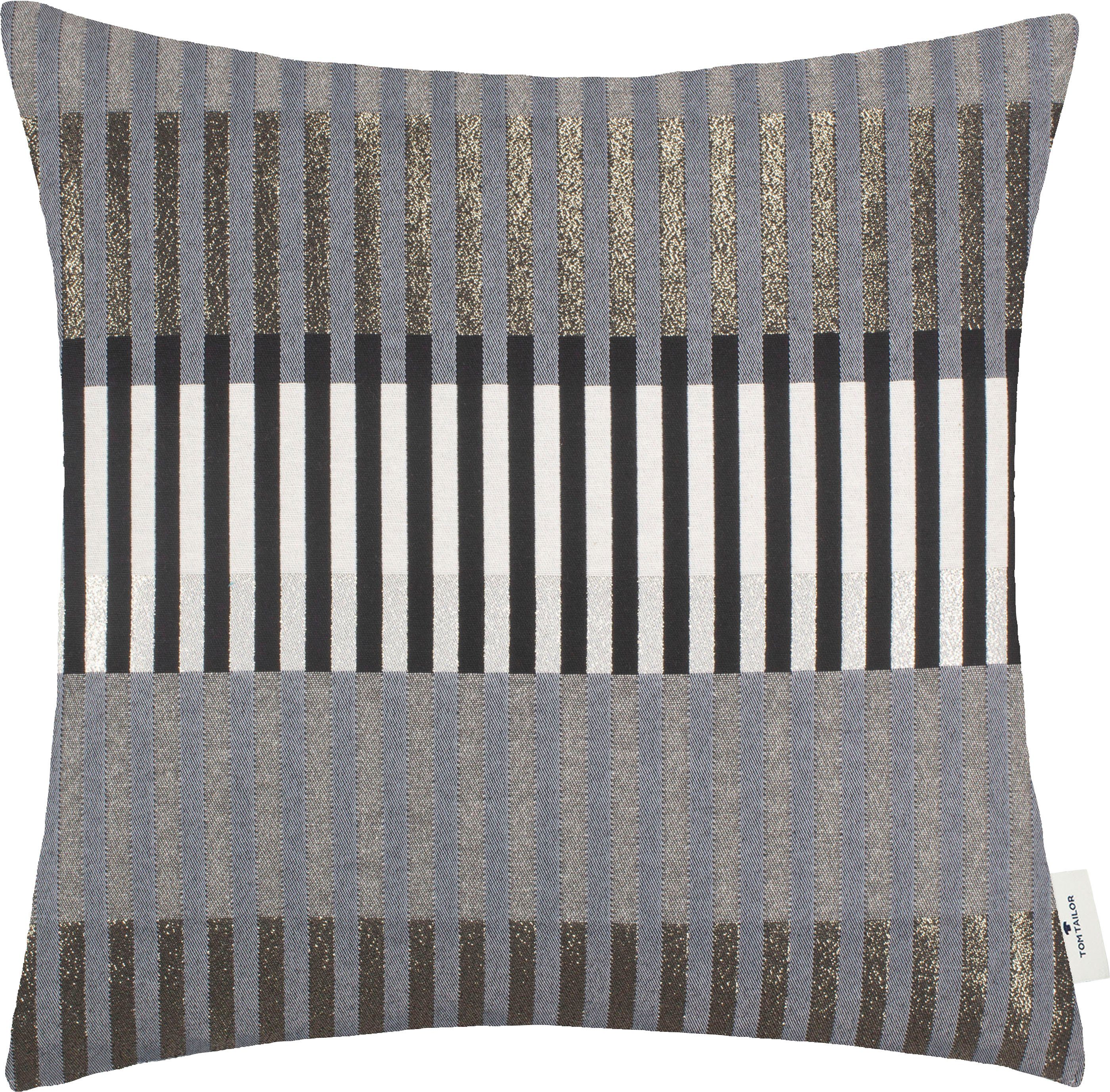 TOM TAILOR HOME Dekokissen Glamour Stripe, mit metallischen Effektgarnen, Kissenhülle ohne Füllung, 1 Stück