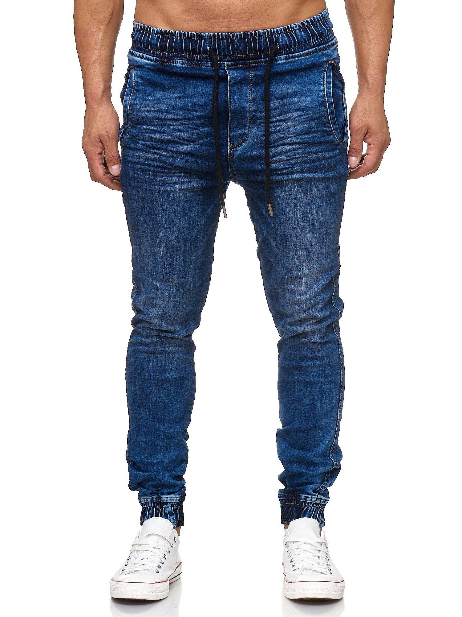 im Hose 17504 Tazzio Sweat blau Jogger-Stil Straight-Jeans