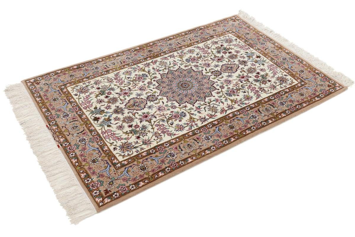 Orientteppich Isfahan Seidenkette 109x170 Nain Handgeknüpfter 6 rechteckig, Höhe: Orientteppich, Trading, mm