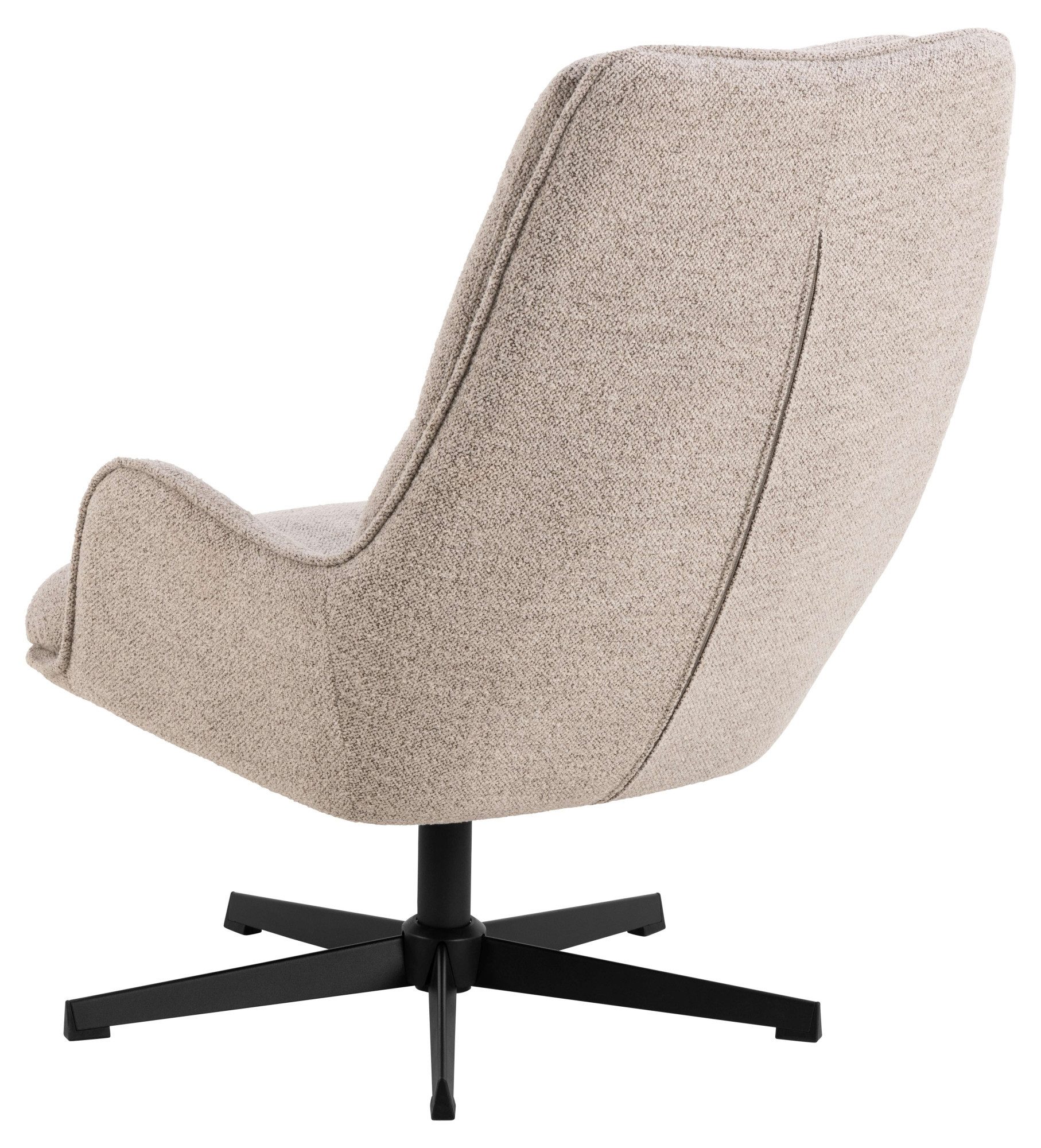 ACTONA GROUP Loungesessel Bosley, Loungestuhl, Boucle beige, 5Stern Gestell, Drehfunktion, 72x84x93cm