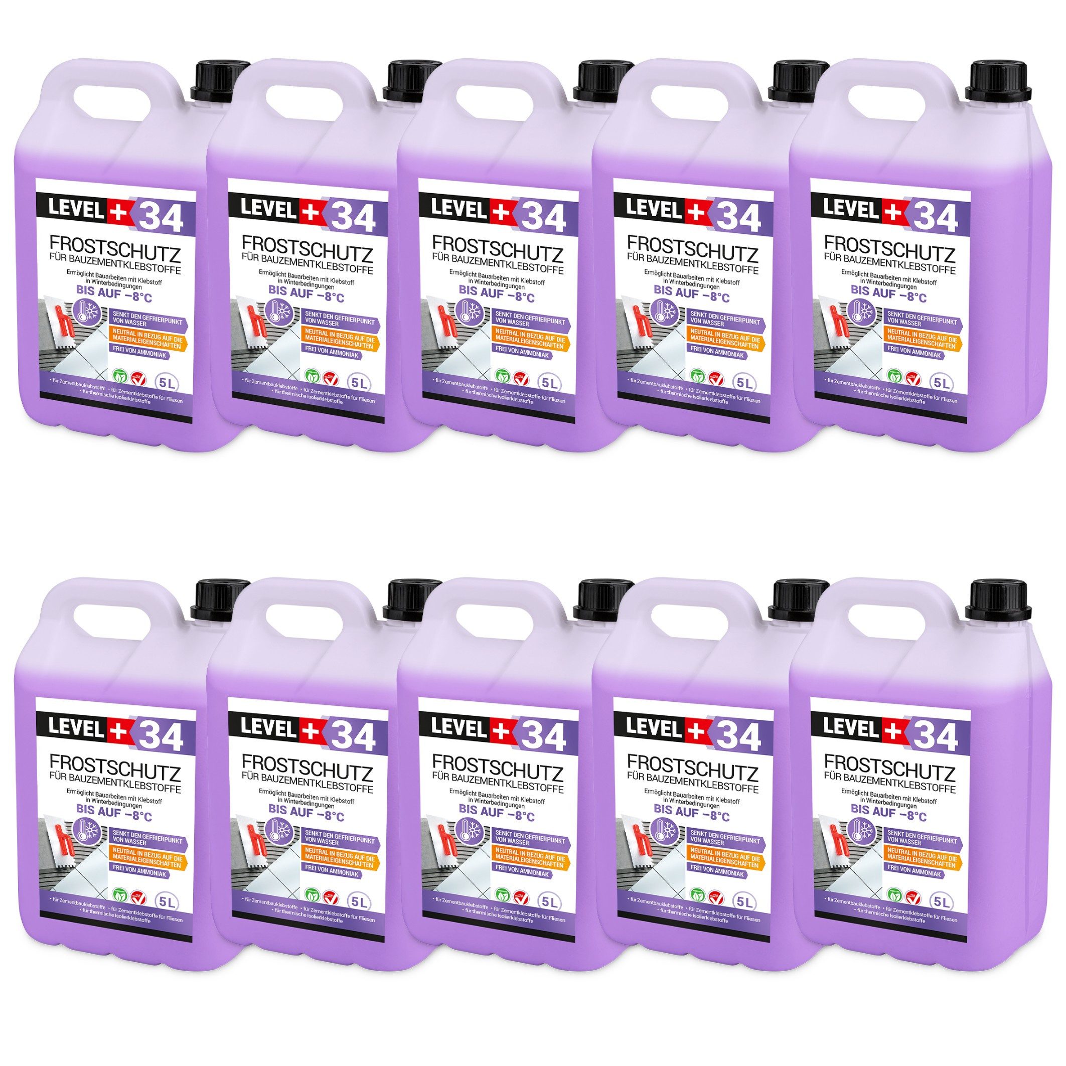 Beton LEVEL+ Frostschutz für Bauzementklebstoffe Zementkleber L+34 - 50L
