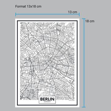 wandmotiv24 Poster Weltkarte M0137, Stadtkarten (1 St), Wandbild, Wanddeko, Poster in versch. Größen