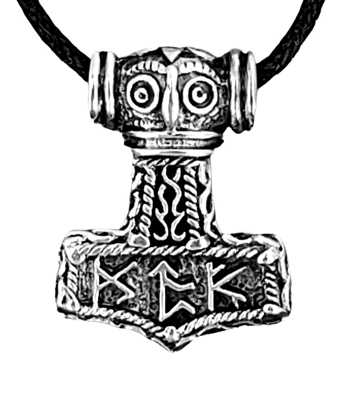 Kettenanhänger Thorshammer Anhänger 925 Silber Thorhammer Runen Mjölnir Keltenknoten