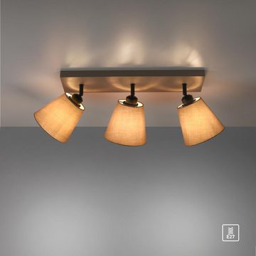 click-licht Deckenleuchte Deckenleuchte Riala in Beige E27 3-flammig, keine Angabe, Leuchtmittel enthalten: Nein, warmweiss, Deckenlampe, Deckenbeleuchtung, Deckenlicht