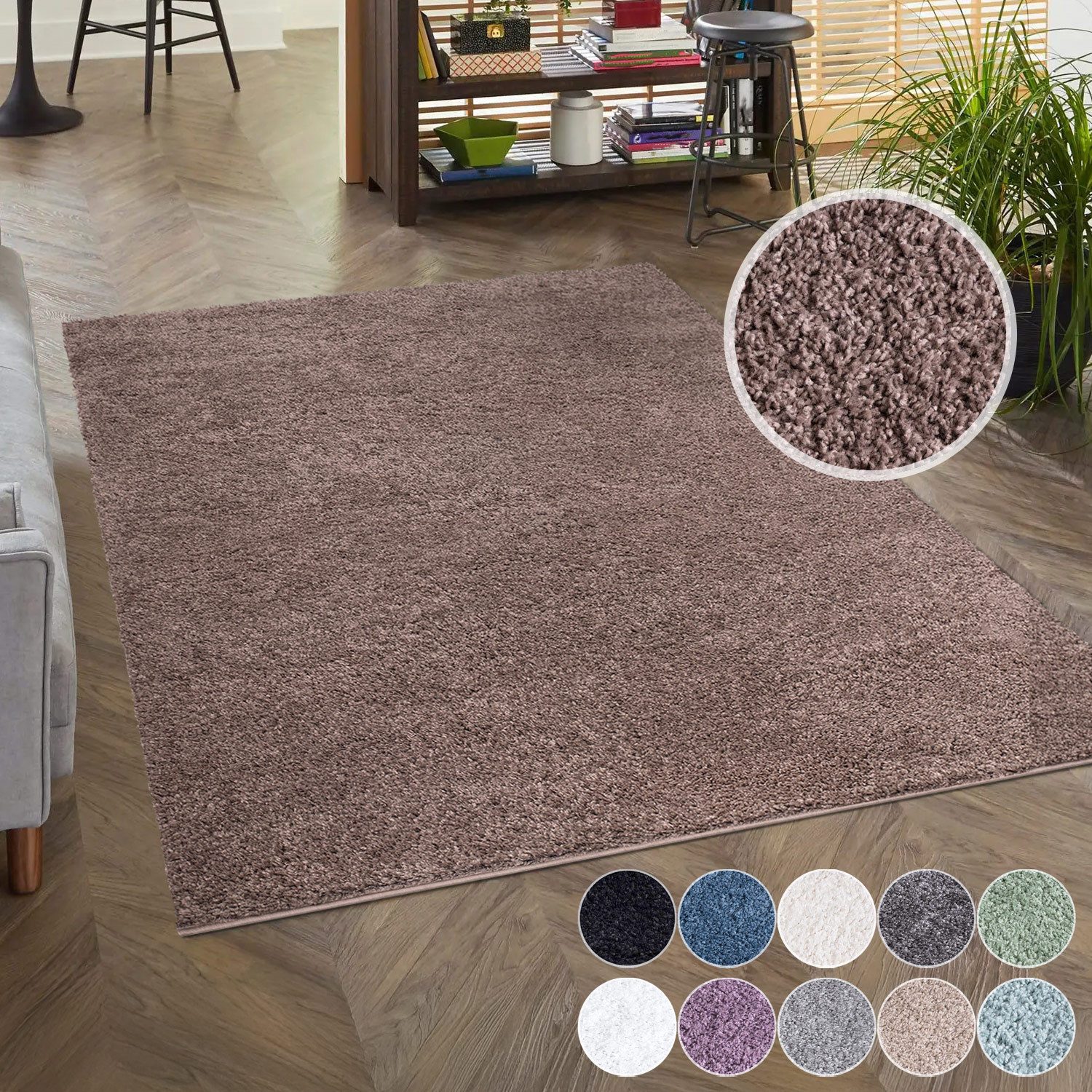 Carpet City Hochflor-Teppich City Shaggy, rechteckig, Höhe: 30 mm, Auch als Läufer, Langflor, Uni, Shaggy, flauschig-weich