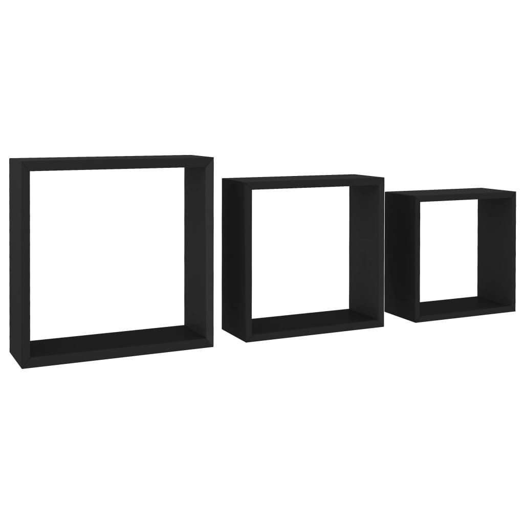 vidaXL Regal Würfelregale 3 Stk. Schwarz günstig online kaufen