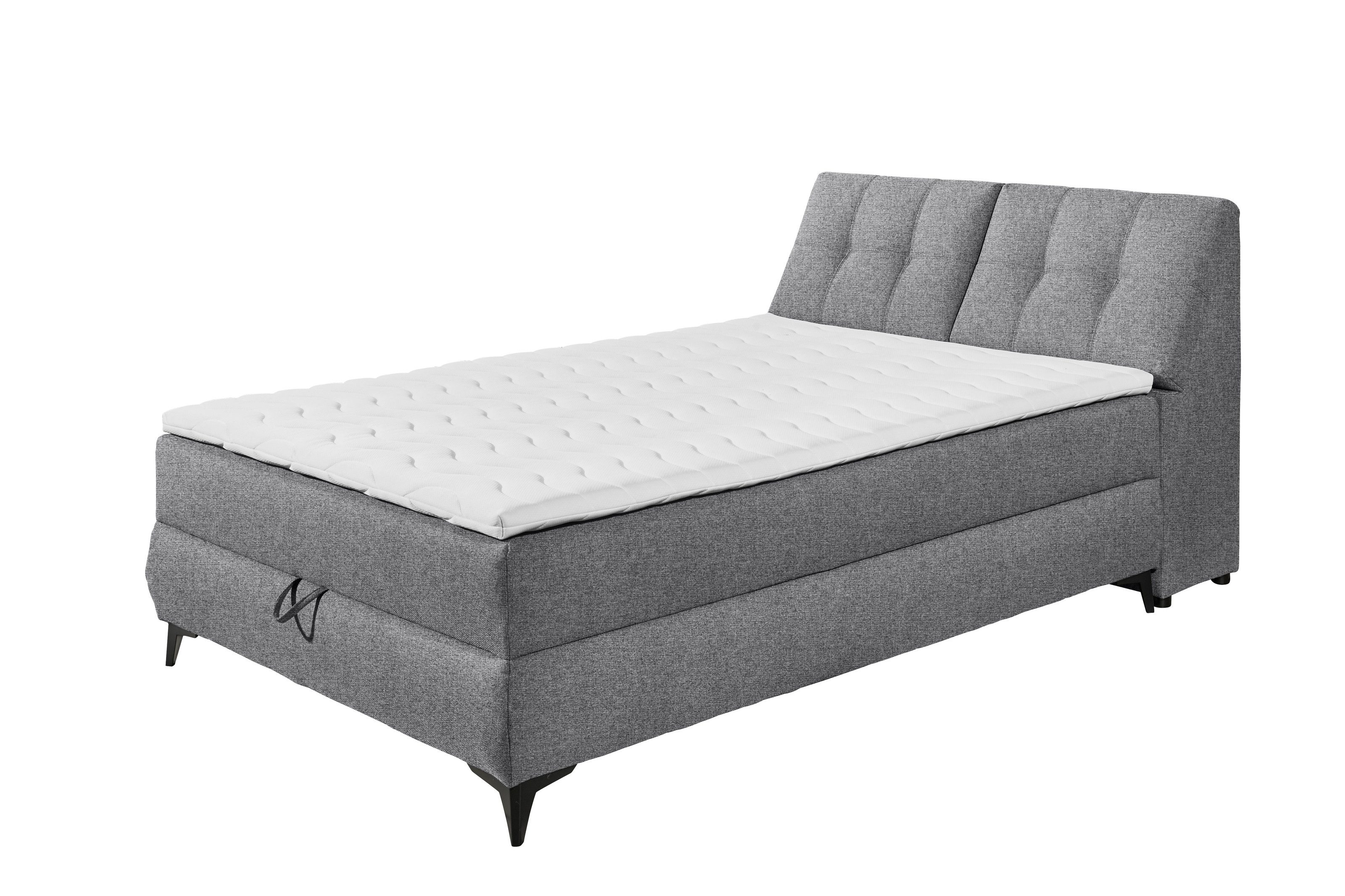 freiraum Boxbett ATLANTIS 6, 140x200 cm Liegefläche, Bezug dark grey - 145x102x240cm (BxHxT)