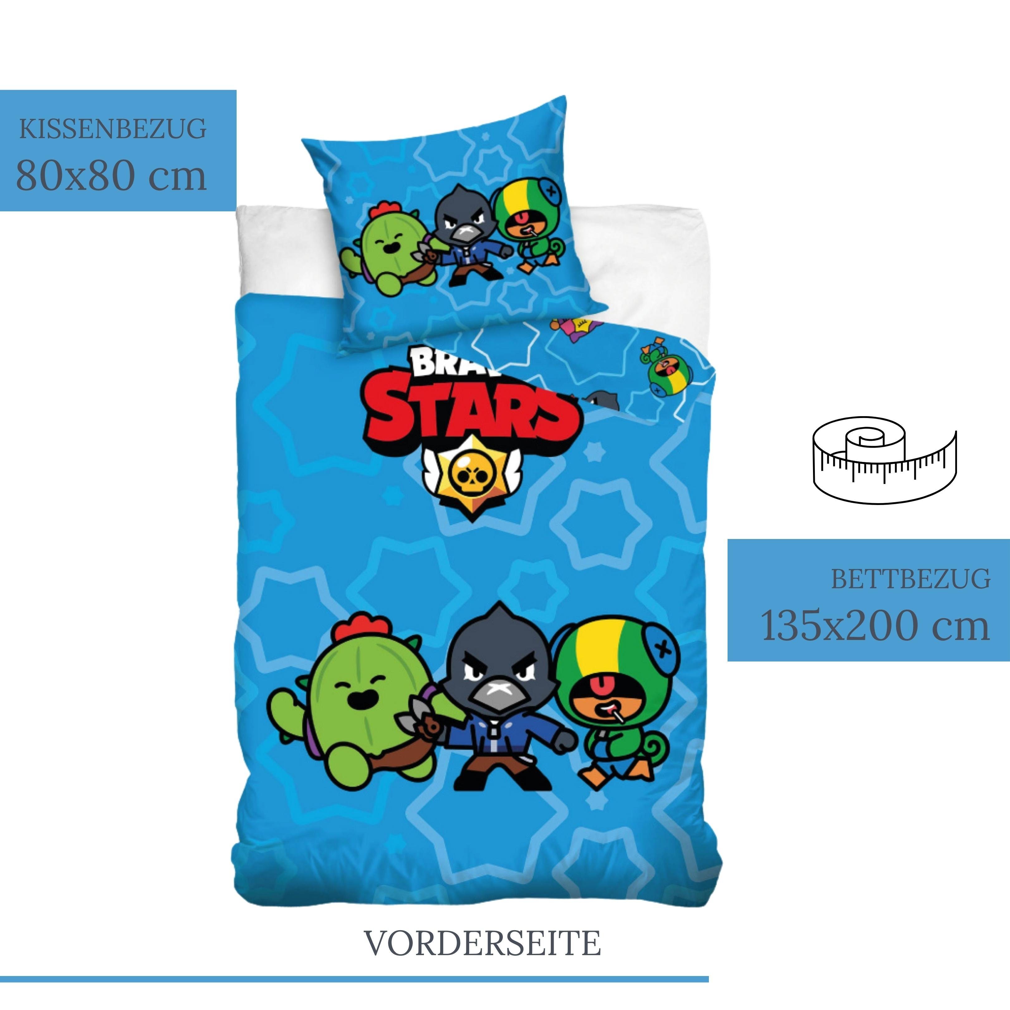 MTOnlinehandel Bettwäsche Brawl Stars 135x200 + 80x80 cm, 100 % Baumwolle, günstig online kaufen