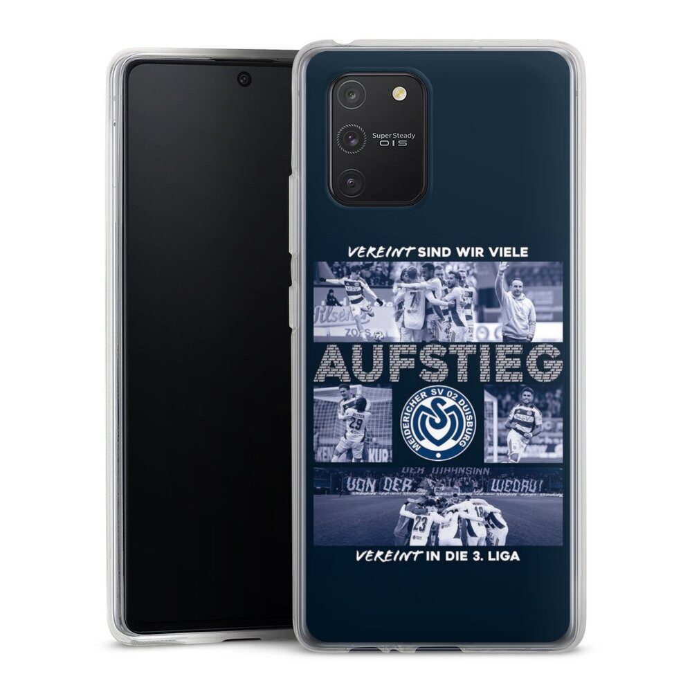 DeinDesign Handyhülle MSV Duisburg Aufstieg Offizielles Lizenzprodukt, Samsung Galaxy S10 Lite Silikon Hülle Bumper Case Handy Schutzhülle