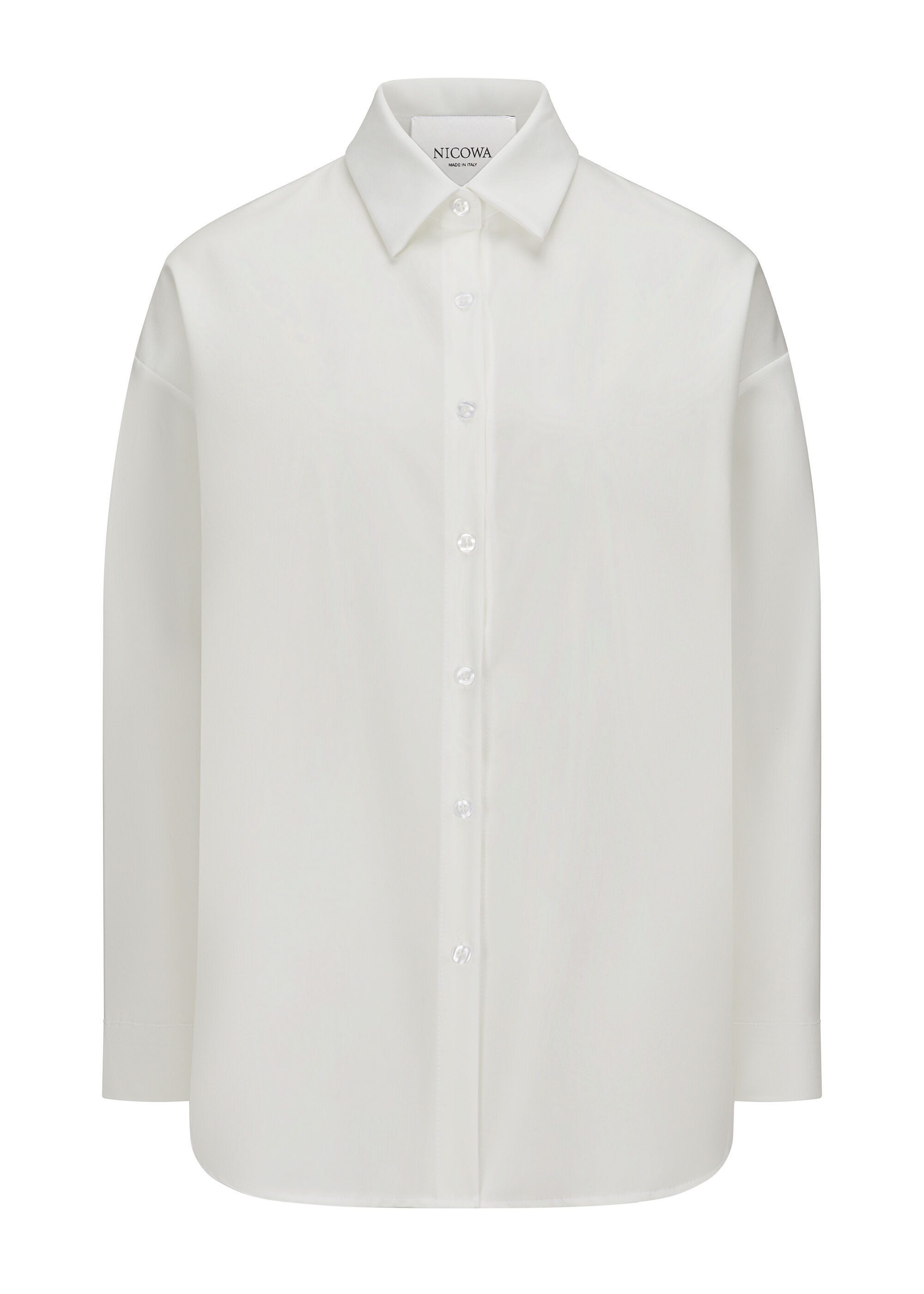 Nicowa Klassische Bluse COMAWI aus Twill mit überschnittenen Schultern günstig online kaufen