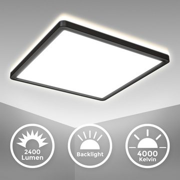 B.K.Licht LED Deckenleuchte BK_DP1330 LED Panel-Deckenlampe, mit Backlight, 18 Watt, 293x293x28mm, LED fest integriert, Neutralweiß, Ultra Flach, 4.000K Neutralweißes Licht, 2.400 Lm