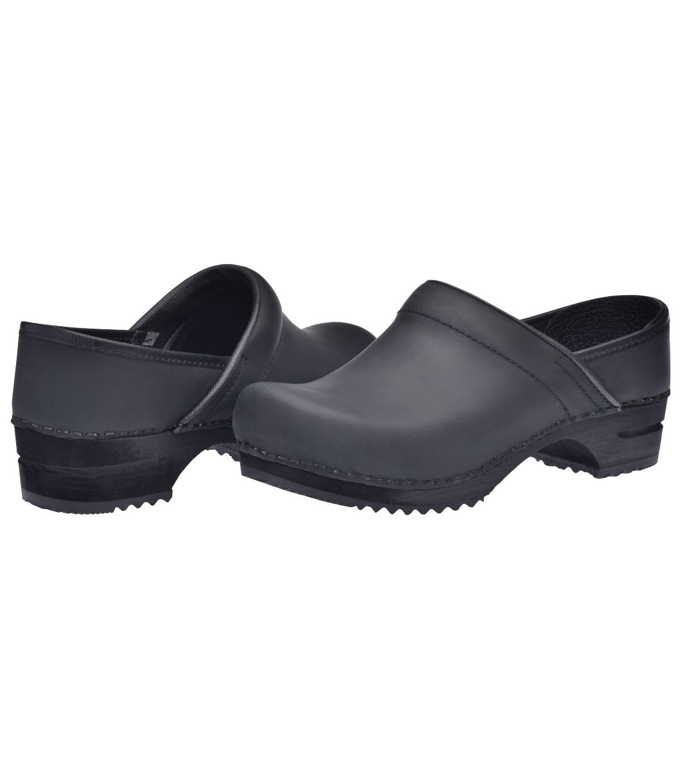 Sanita Slipper Schwarz Clogs Nubukleder