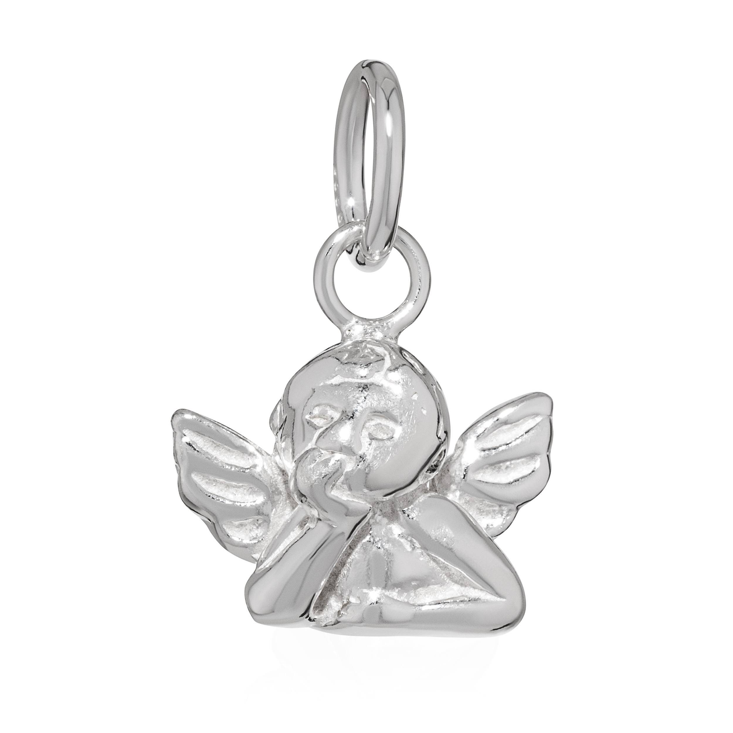 Charm-Einhänger Denkender Engel 925 Silber 18x14mm für Armband