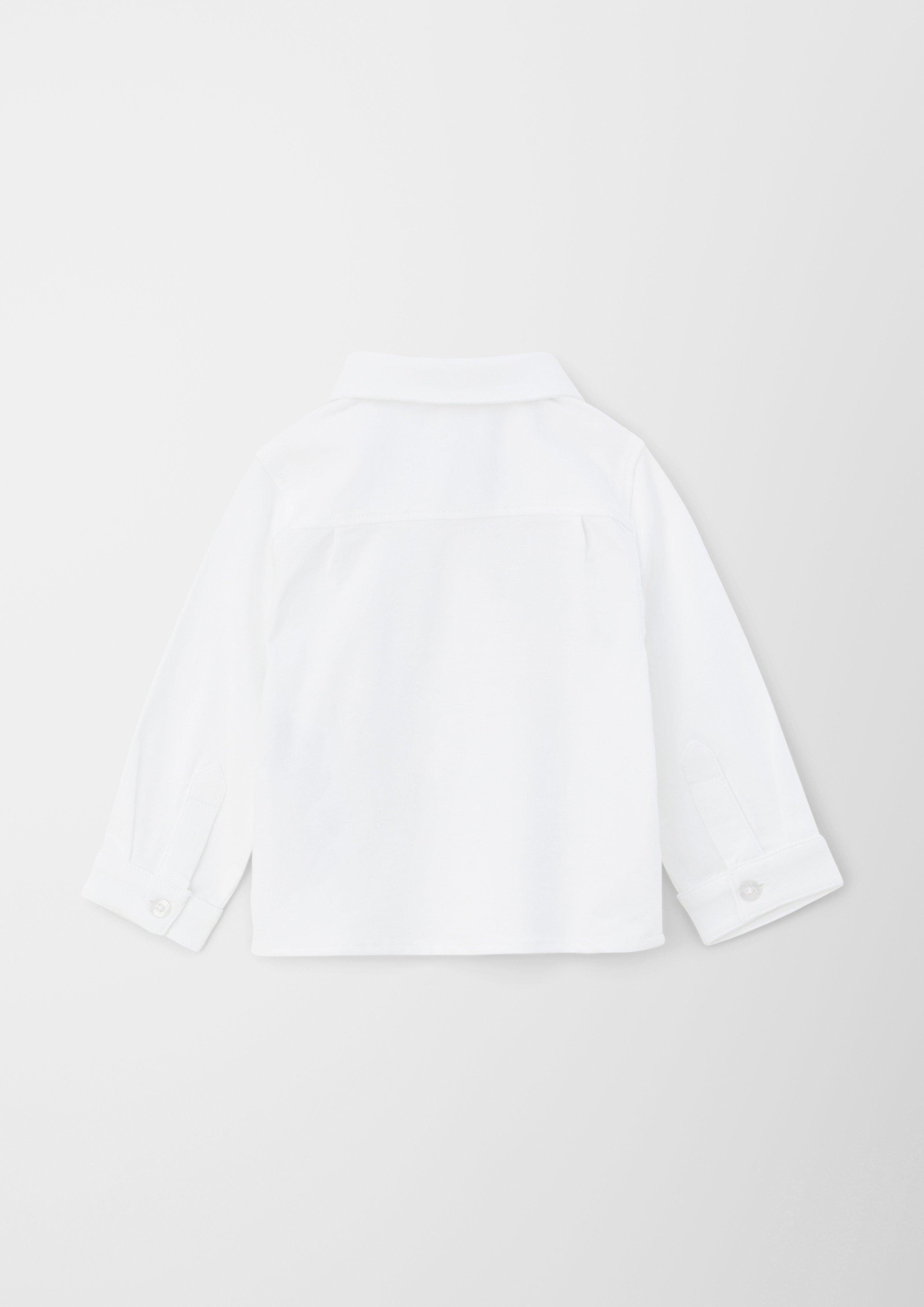 Jersey-Hemd Langarmhemd Fliege weiß abnehmbarer mit s.Oliver