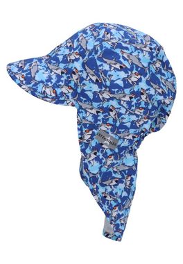 Sterntaler® Schirmmütze Schirmmütze Nackenschutz Haie (1-St., Sommermütze mit Größenregulierungsband idealer Sonnenschutz für Kinder) Babyhut mit Nackenschutz bedruckt mit süßen Motiven