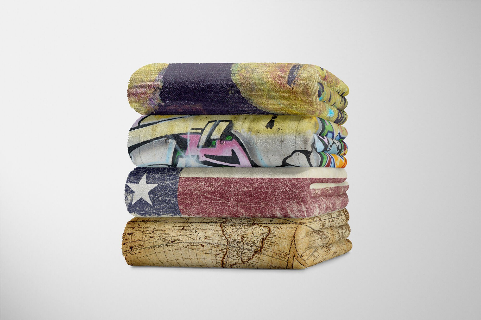 Amerikanische Handtuch Sinus Handtuch Fotomotiv mit Kuscheldecke (1-St), Saunatuch Baumwolle-Polyester-Mix Flag, Strandhandtuch Art Handtücher