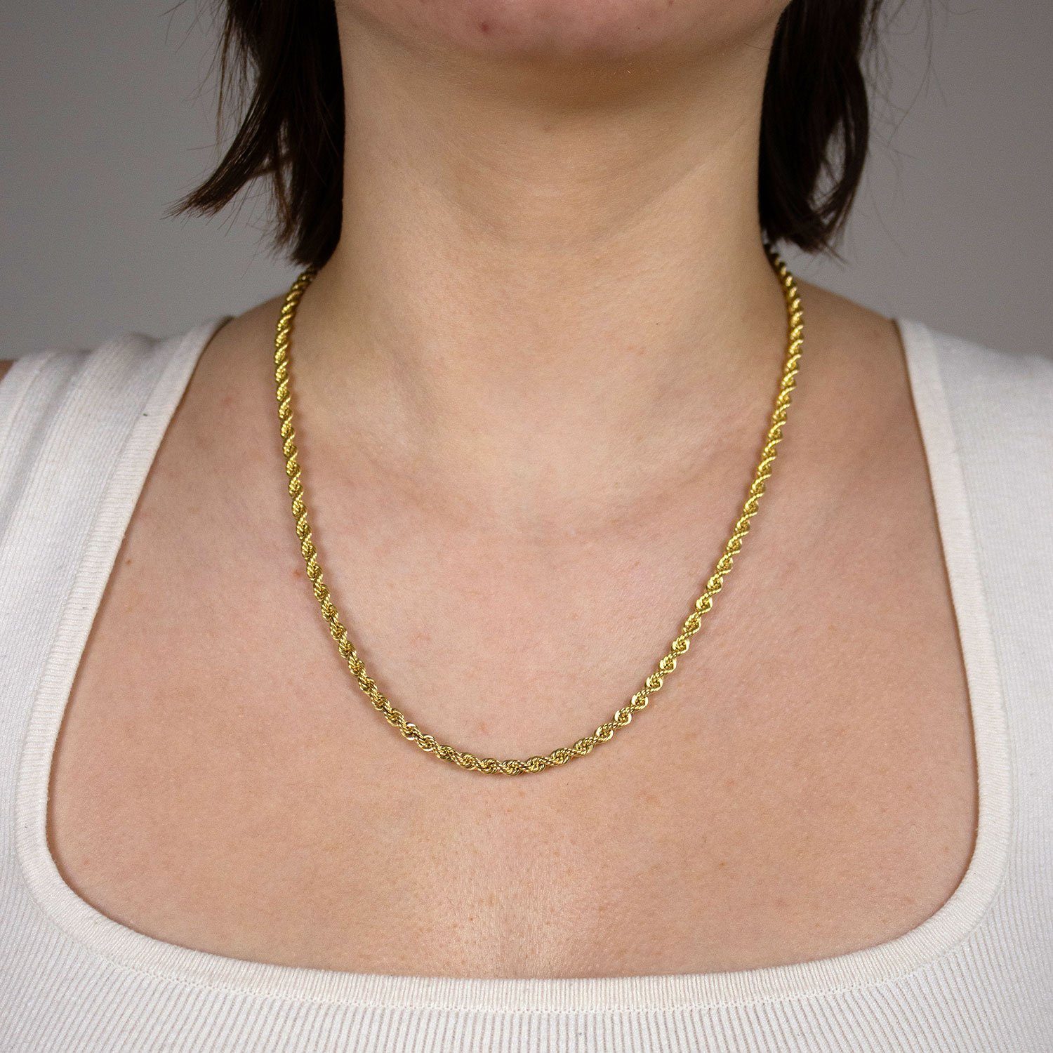 HOPLO Goldkette Goldkette Kordelkette Länge 19 günstig online kaufen