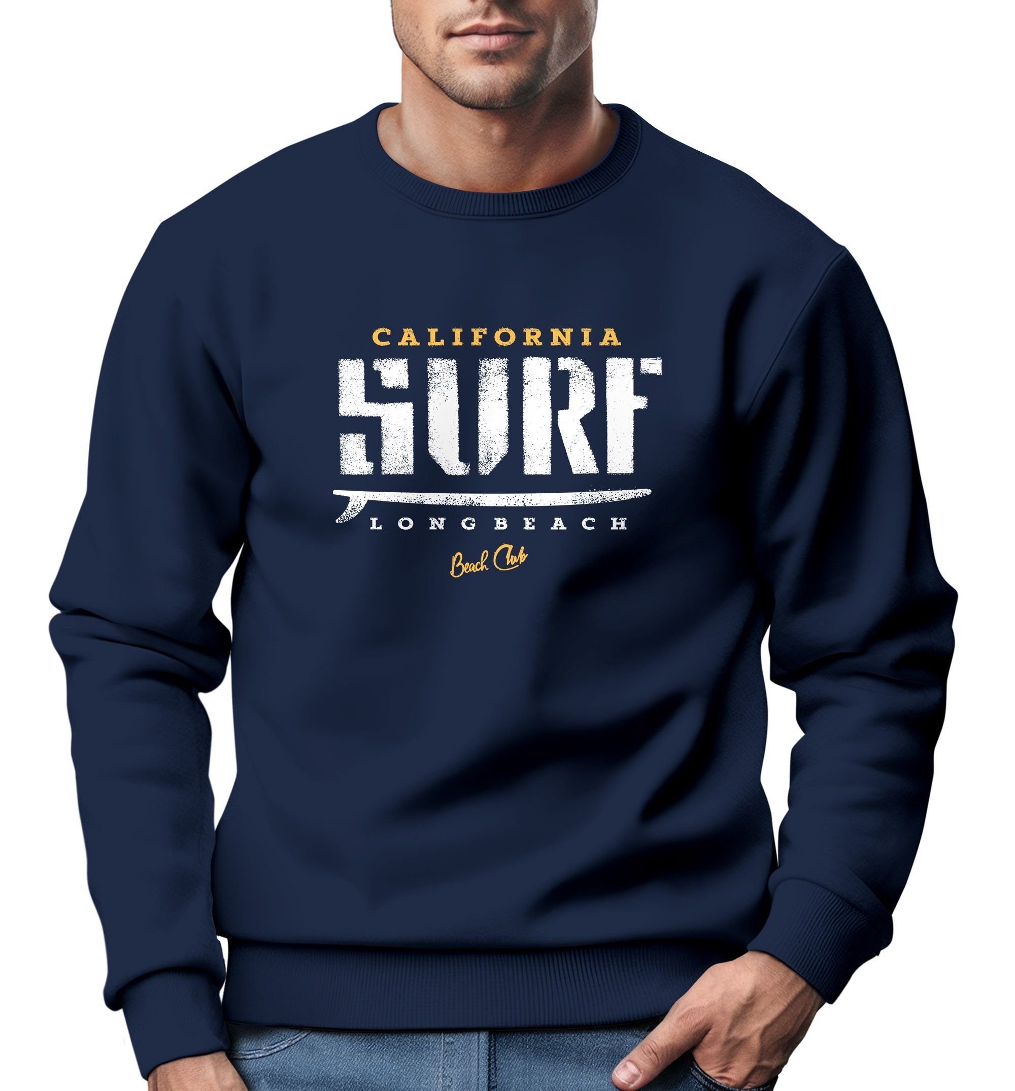 Sweatshirt Cooles Sweatshirt Herren Surf Vintage Druck Rundhals-Pullover