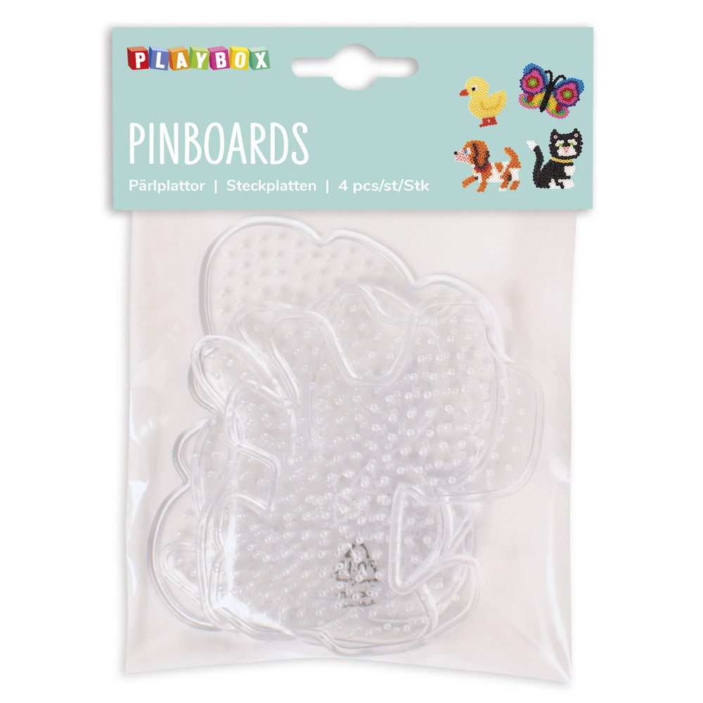 Playbox Bügelperlen 4 Steckplatten für Bügelperlen - weiß, (4-tlg)