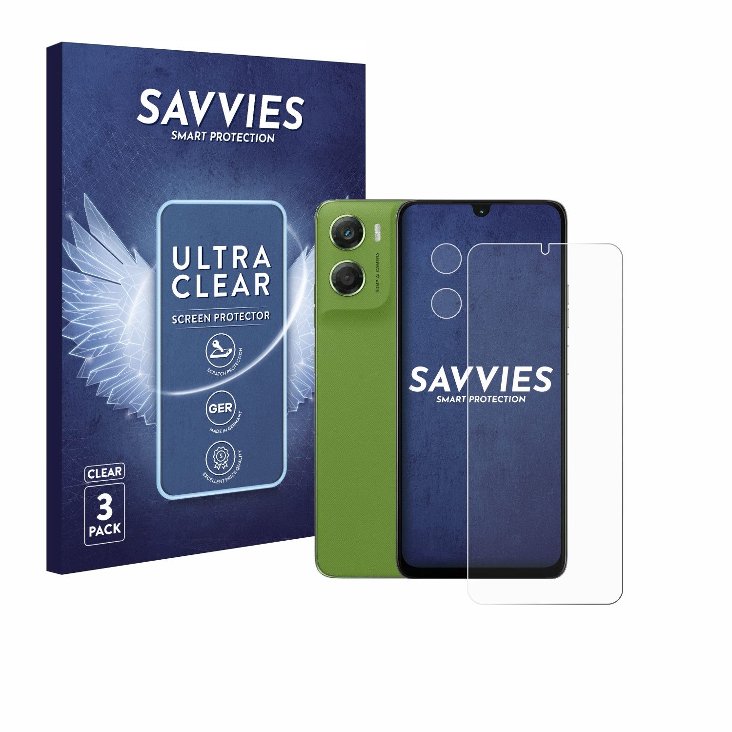 Savvies Displayschutzfolie Schutzfolie für Motorola Moto G06 (Display+Kamera), 6 Stück, Displayschutz Schutz Folie Klar Transparent
