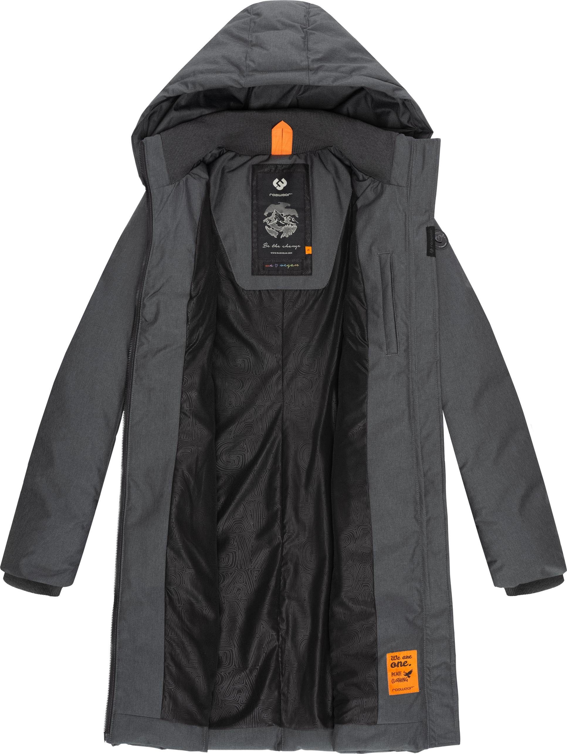 Amarri großer mit schwarz Winterparka stylischer Wintermantel Ragwear Kapuze