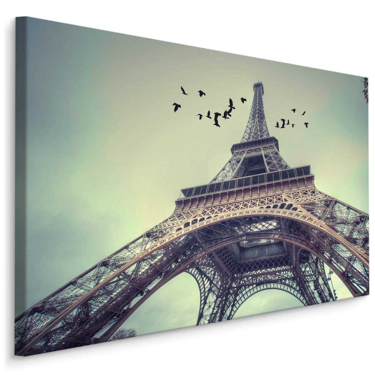 Muralo Leinwandbild Architektur – Leinwandbild Wandbild Kunstdruck Wohnzimmer, Gebäude (1 St), Paris – Stadt – Frankreich, 30 x 20 cm, aufhängefertig