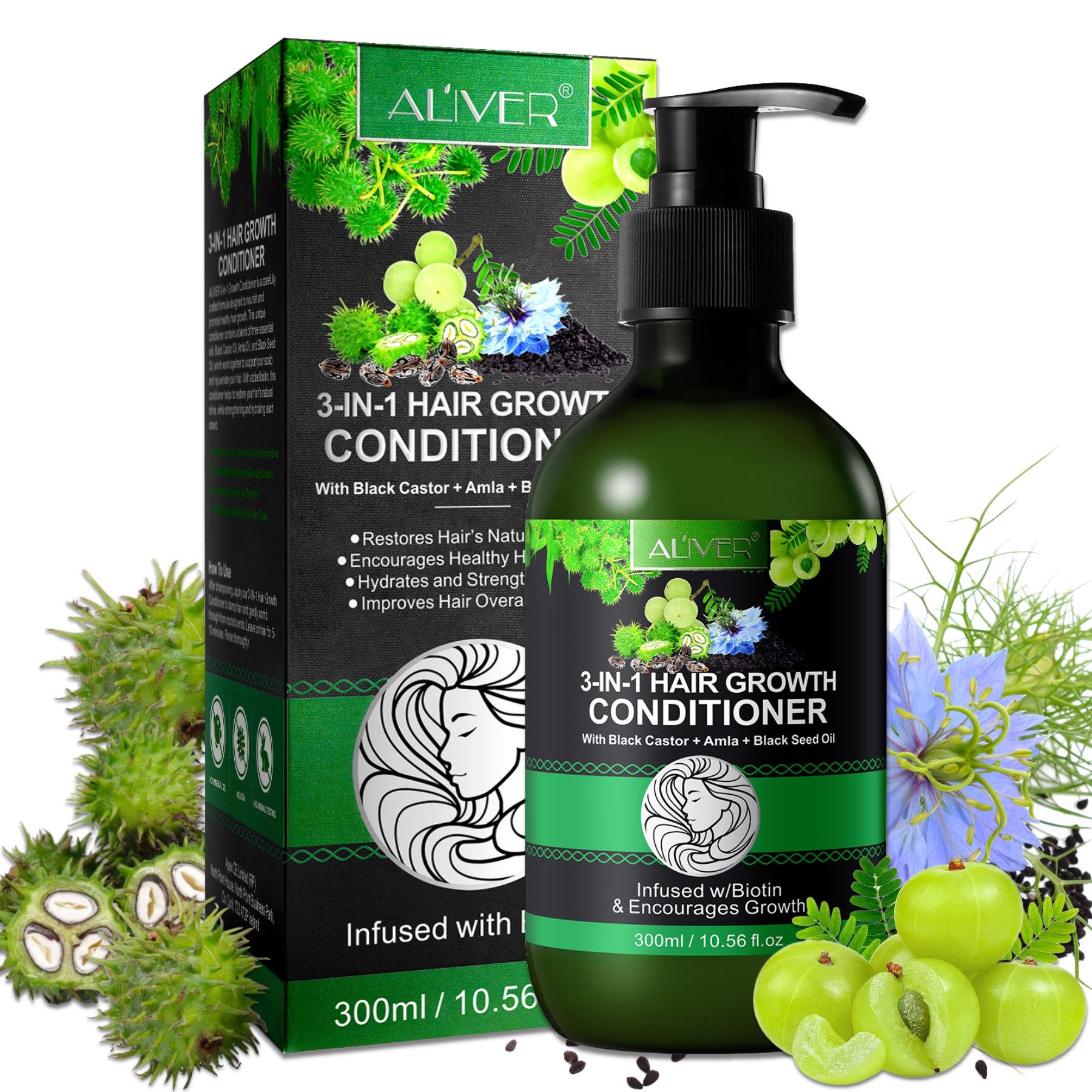 Haarspülung Haar Conditioner Haarpflege mit Rizinusöl Amlaöl Schwarzkümmelöl