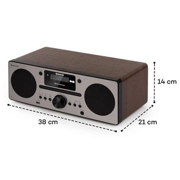 Auna Harvard Radio (DAB/DAB+ und UKW, 10 W, DAB Plus Radio mit CD Player mit Radio Küchenradio Digitalradio)