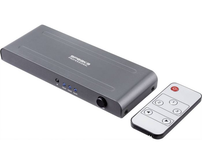 SpeaKa Professional SpeaKa Professional SP-HSW-230 3+1 Port HDMI-Switch Ultra HD-fähig 384 Netzwerk-Adapter