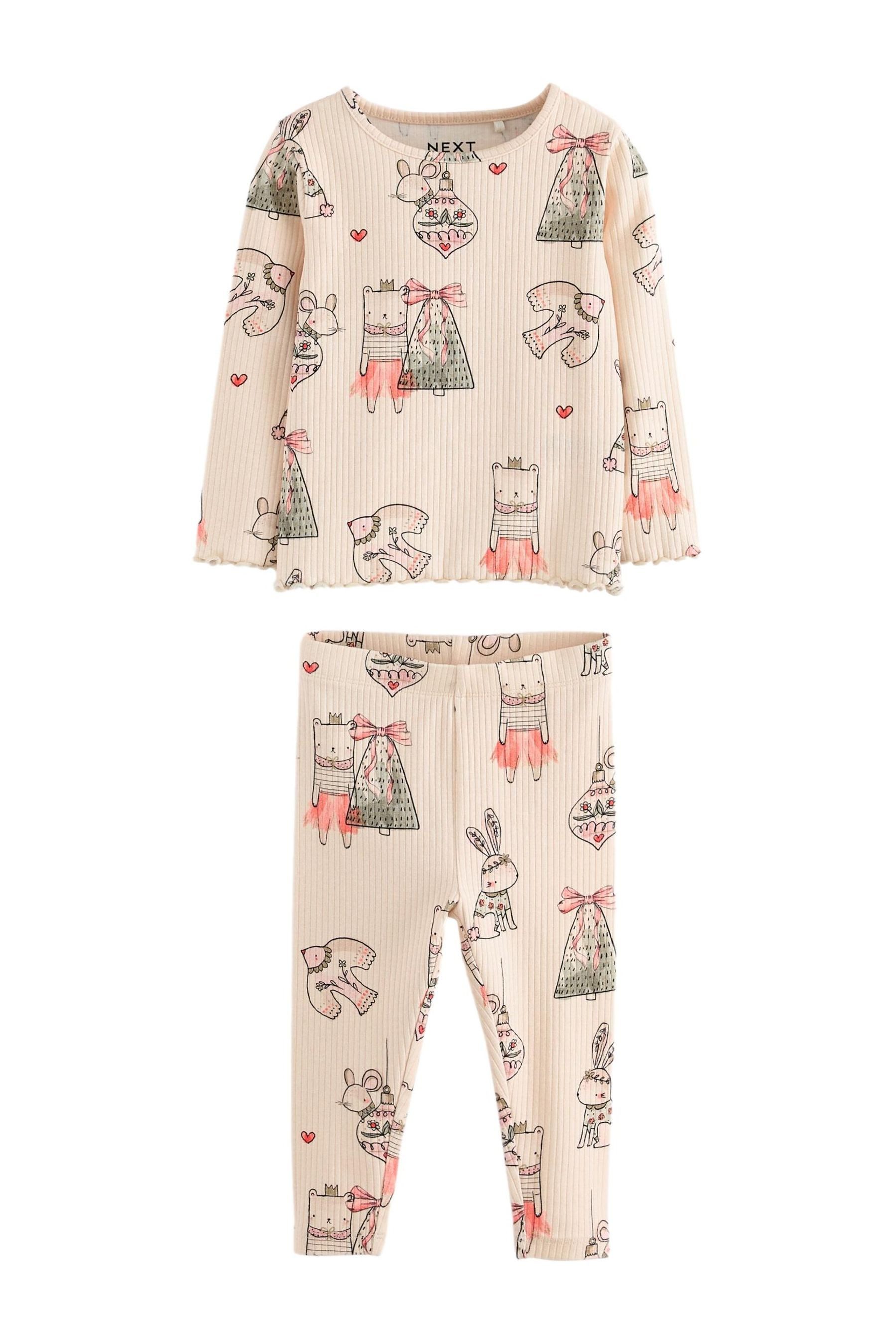 Next Shirt & Leggings Geripptes Langarmoberteil und Leggings im Set (2-tlg)