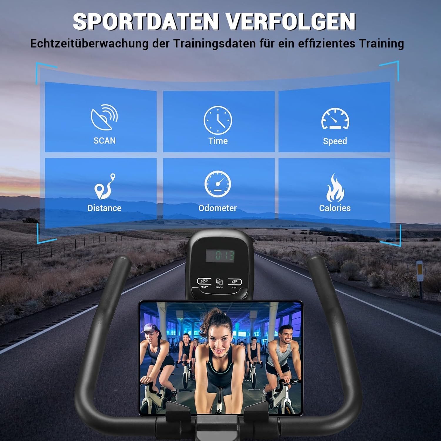 Wenoker Heimtrainer Fahrrad mit App,Magnetischem Widerstand, Indoor Bike, Kardio Training Fitnessbikes, Kinomap&Zwift kompatibel, Bis 160KG