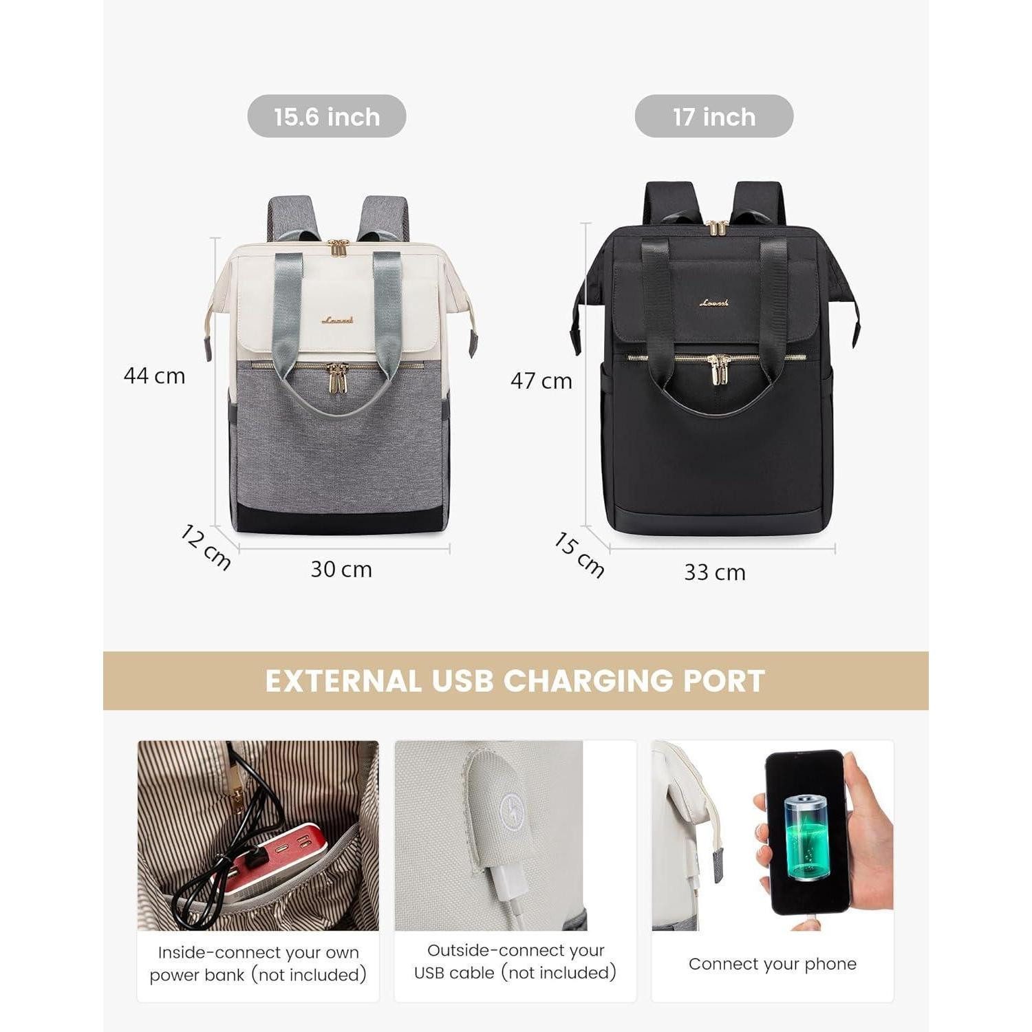 LuxusKollektion Laptoprucksack Rucksack Damen klein 2 in 1 Handtasche Laptop Schulrucksack