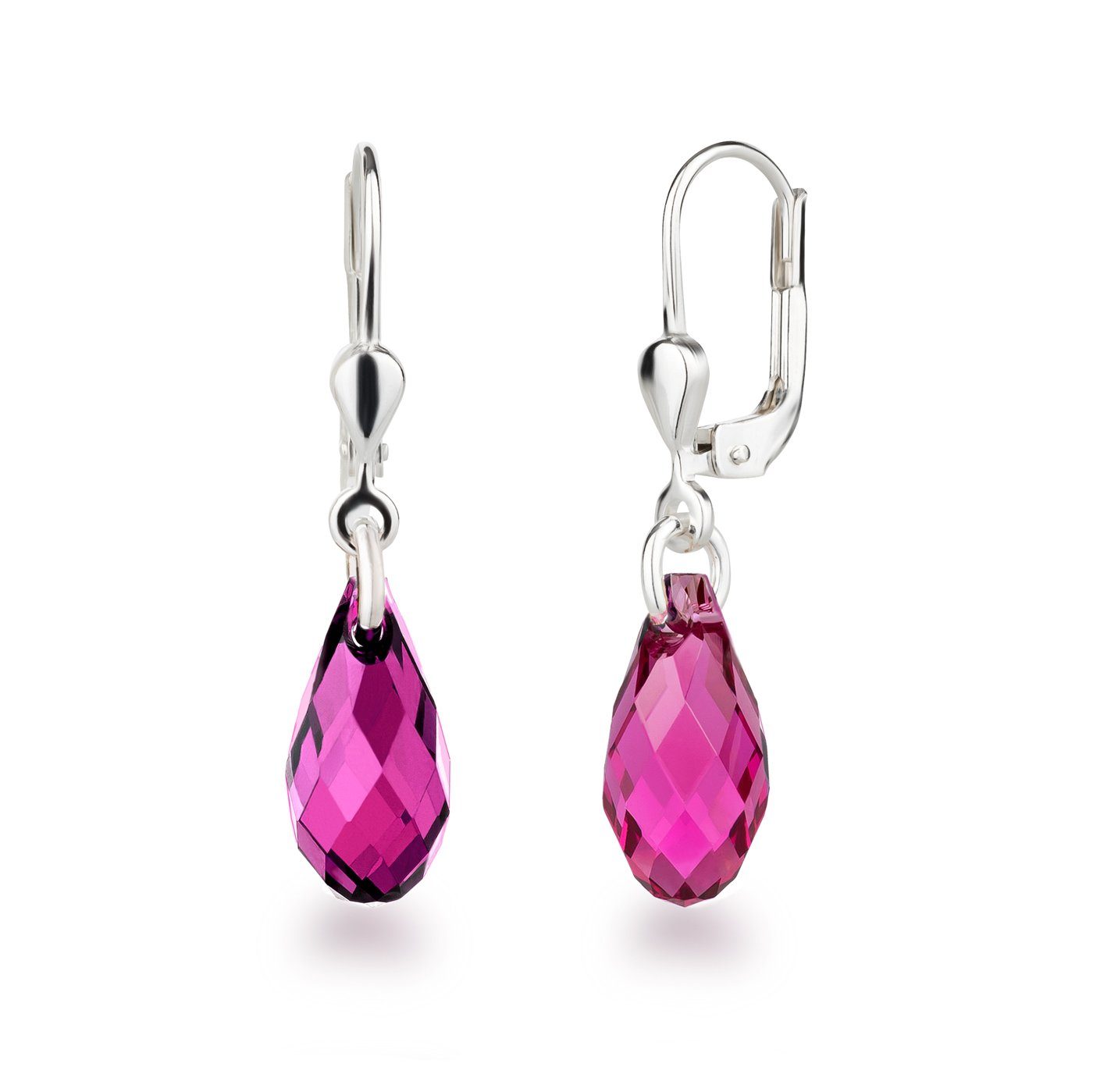 Schöner-SD Paar Серьги Tropfen Kristall Hänger Tropfen hängend 925 Silber mit Markenkristall, Серьги für Mädchen und Damen