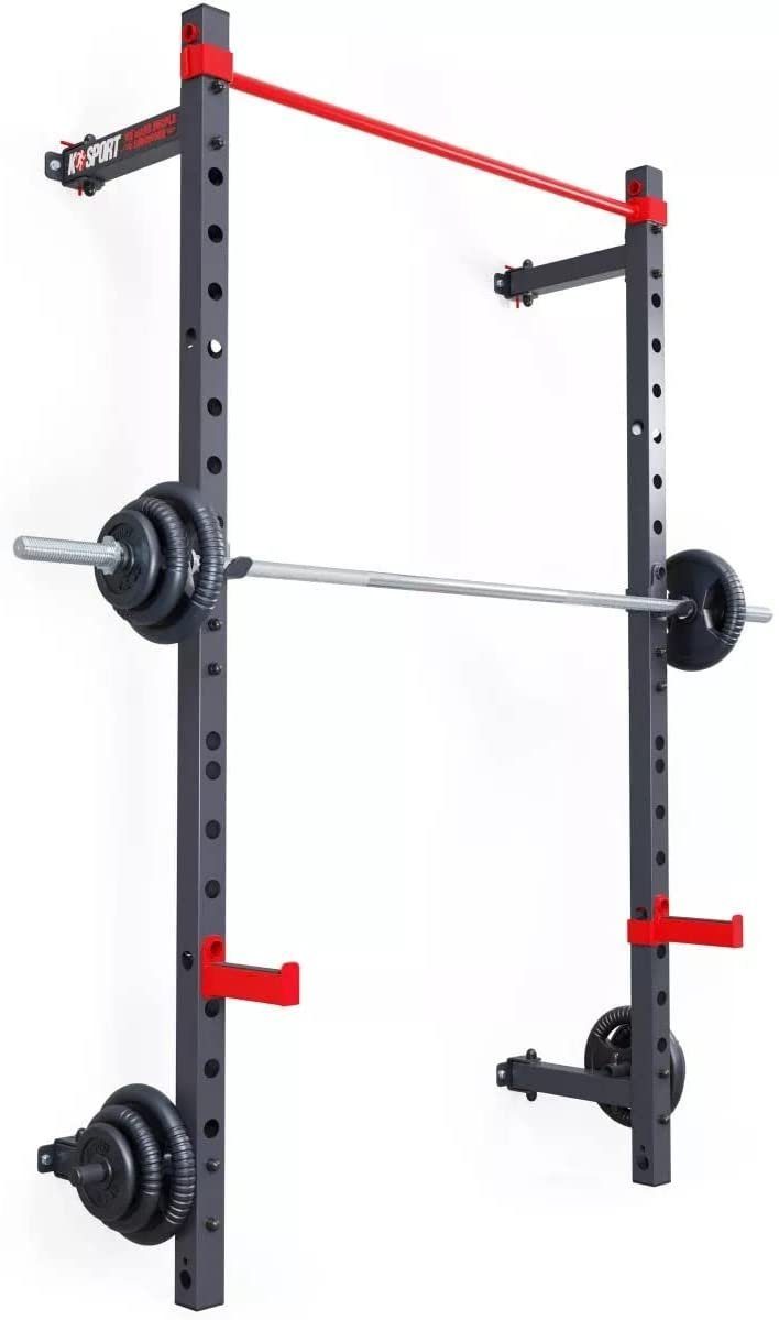 K-SPORT Klimmzugstange Wandrack – Squat Rack bis 225 kg I Kniebeugeständer, Multifunktions Trainingsgerät