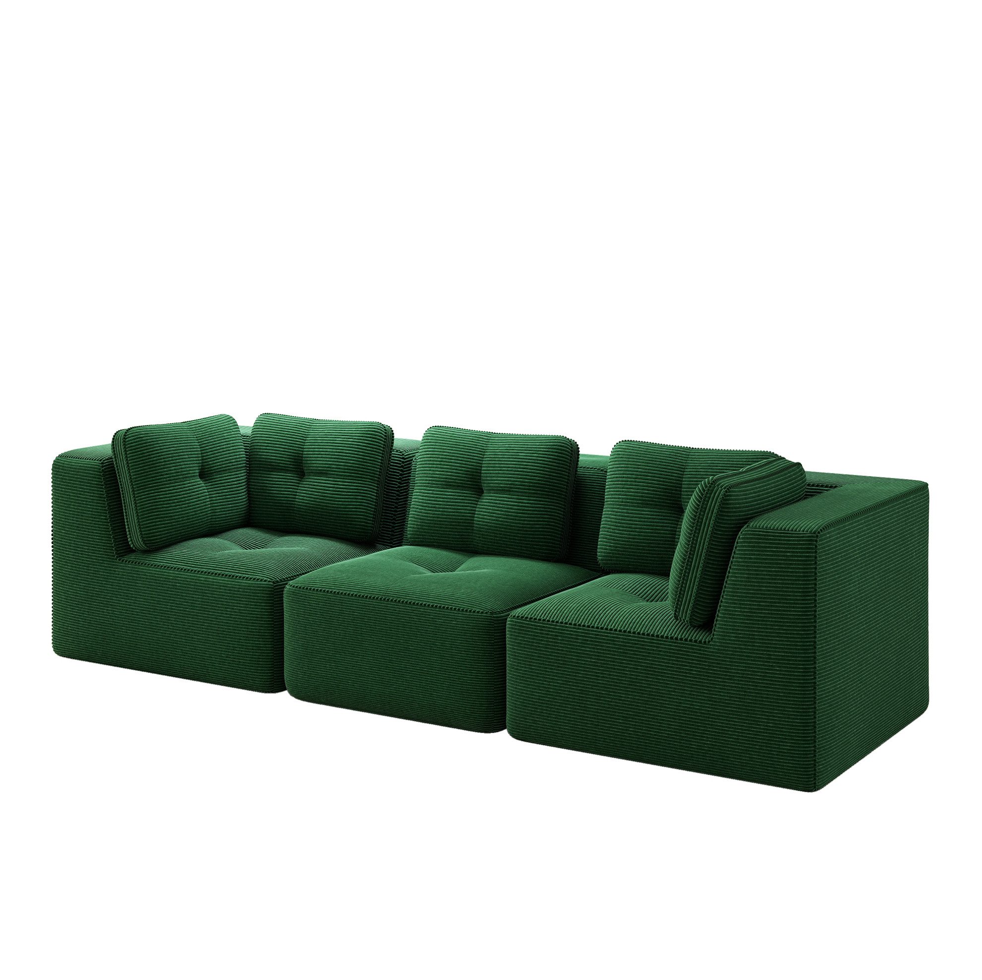 MODFU Loungesofa Rahmenloses Cord-Cloud-Sofa, mit 32D-Hochdichteschaum, tiefem Sitzkomfort und rutschfester Basis für modernen Wohnkomfort 1 Teile